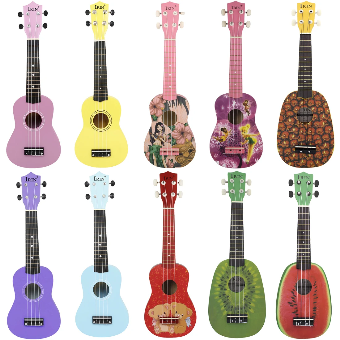 Ukulele Beginner Kit - IRIN 21Inch Ukulele Hawaiian Guitar Cartoon