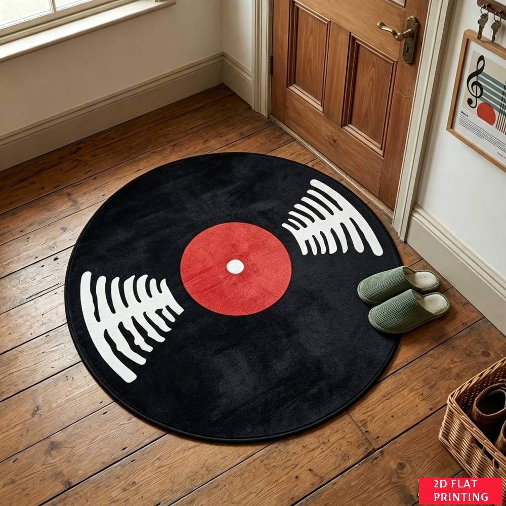Audio Vibes Music - Retro Black Vinyl Record Red Label