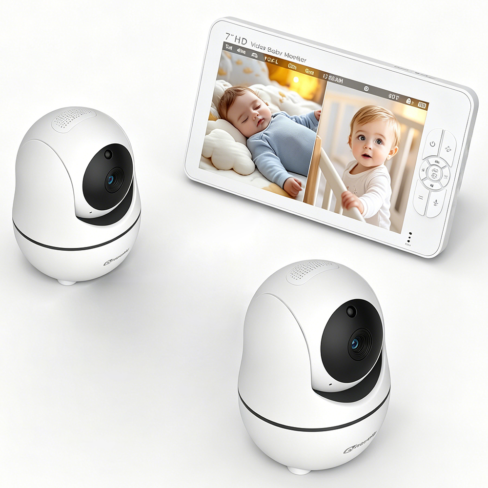 7 Inch HD Split Screen Baby Mo - Audio Detect Music review and price