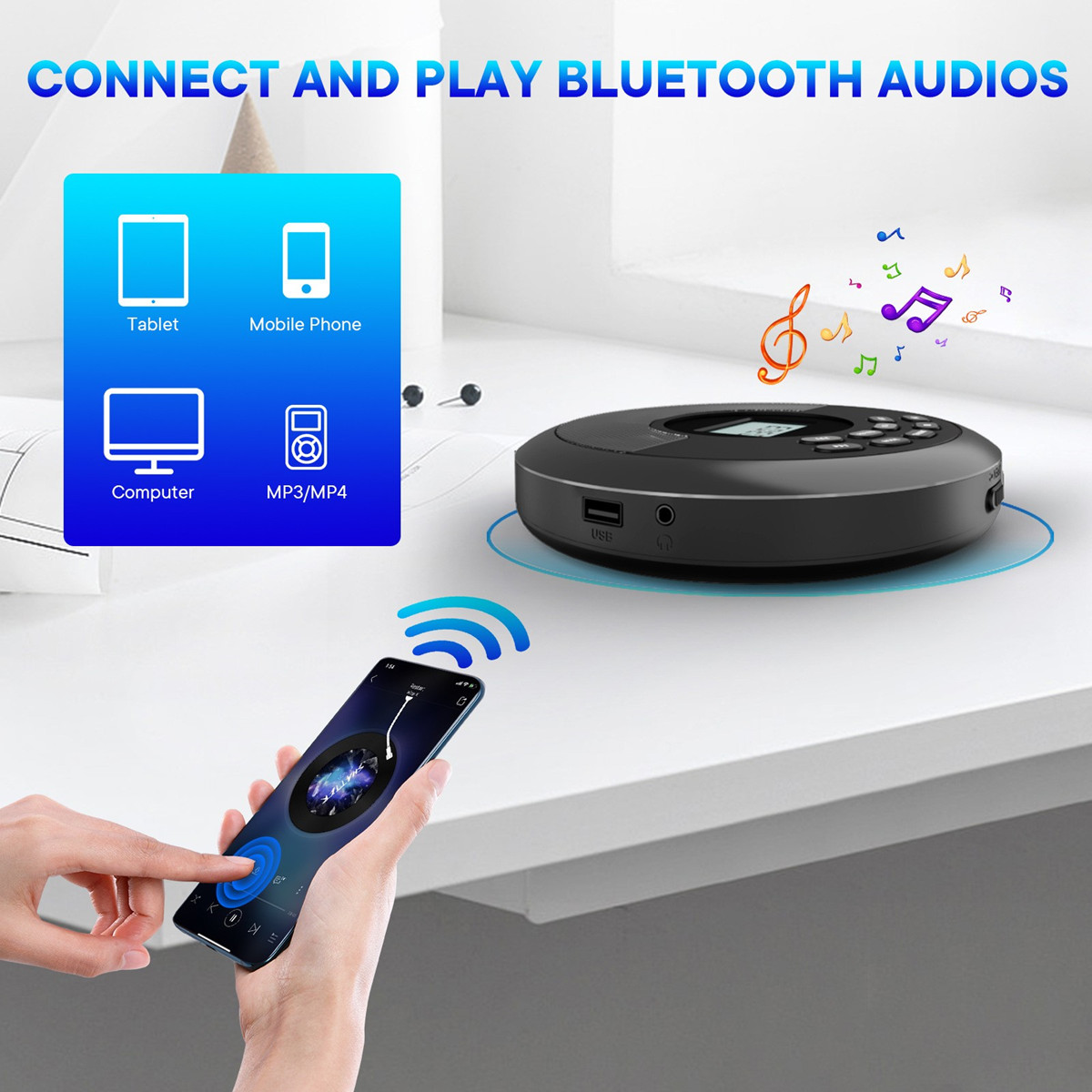 Portable CD Disc Machine MP3 U - Audio Music Mp3 Songs review and price
