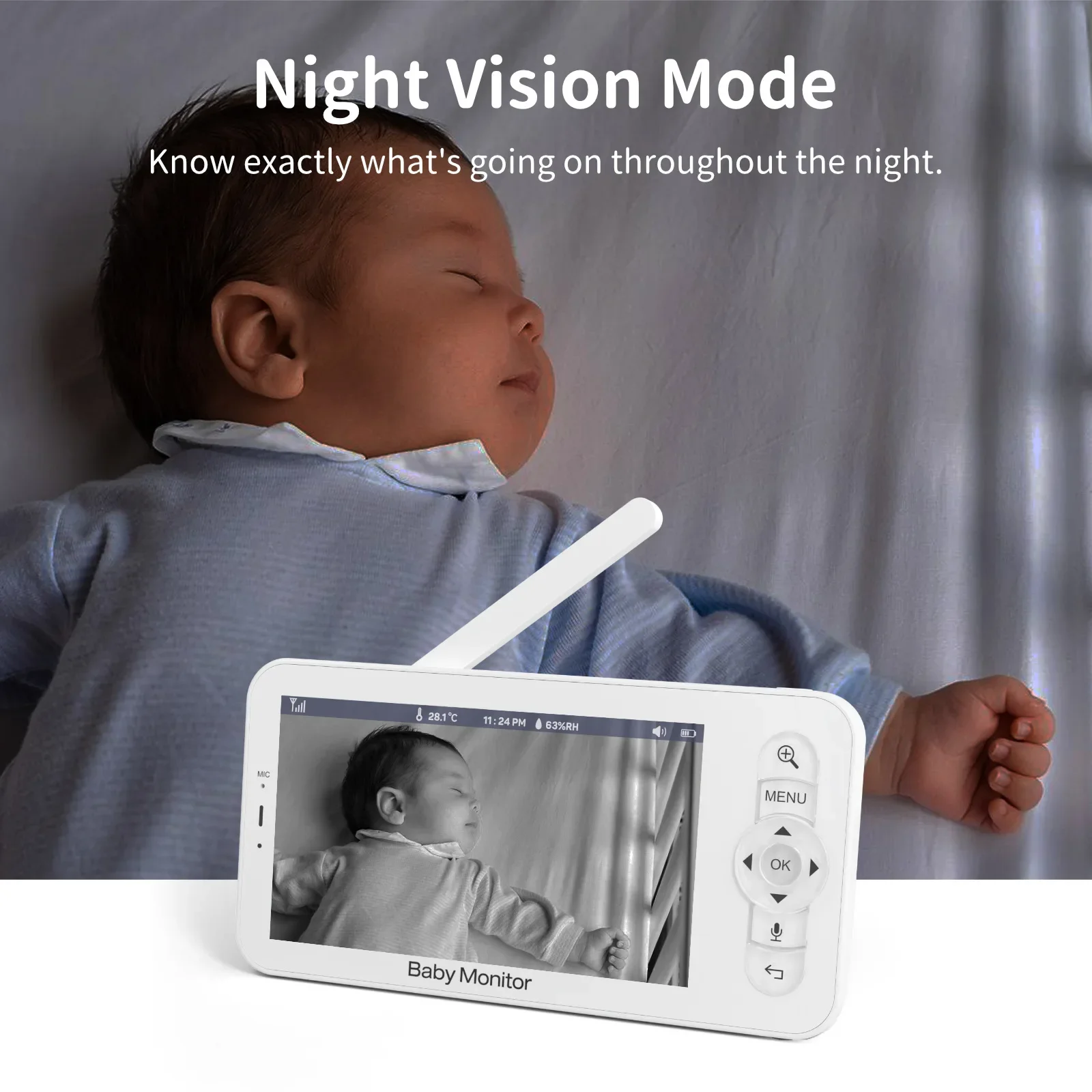 Baby Monitor HD 5 Inch LCD Two - Audio Detect Music review and price