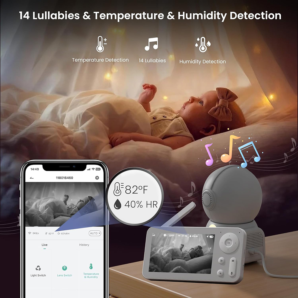 2K Baby Monitor with 2 Cameras - Audio Detect Music review and price