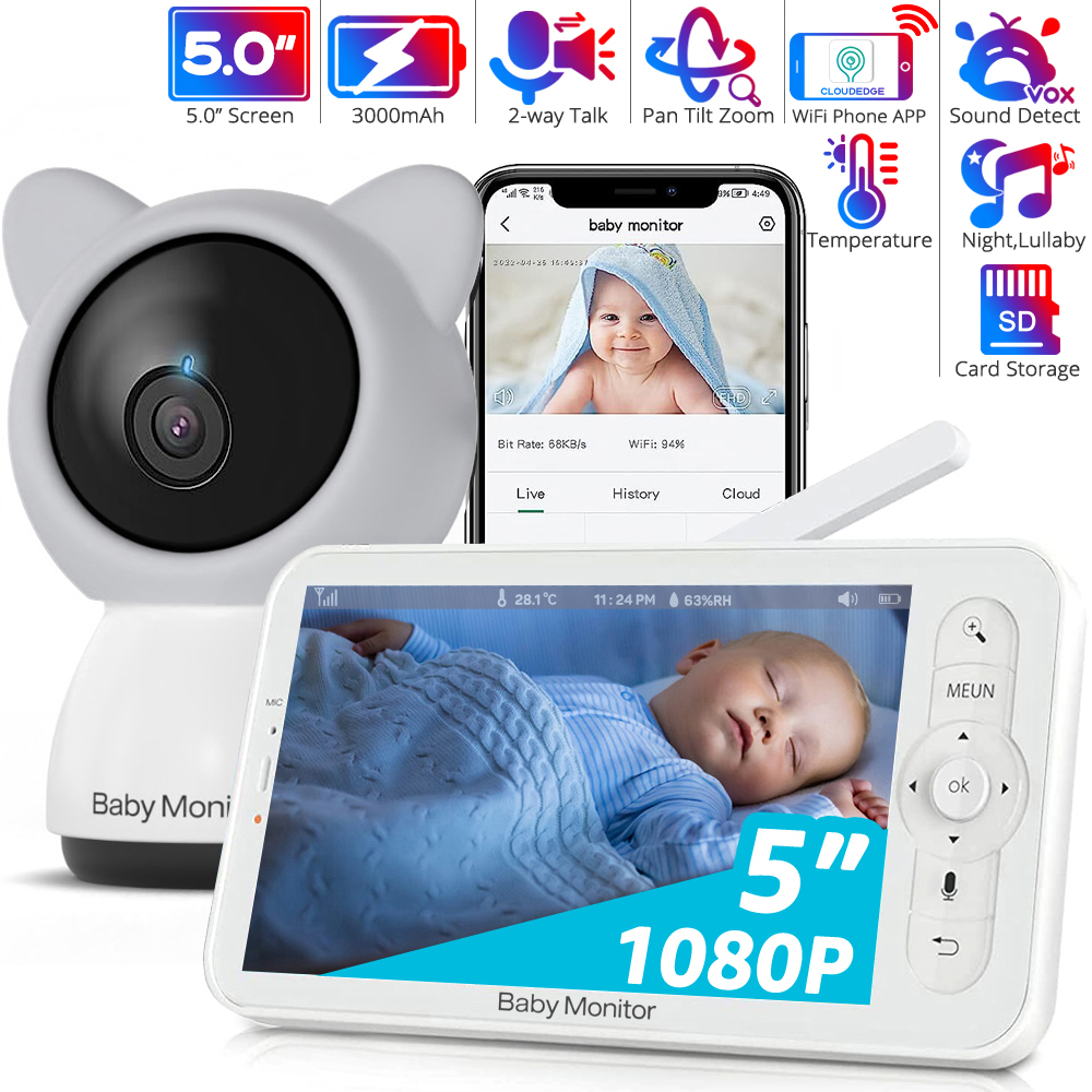 HD WiFi Baby Monitor with APP, - Audio Detect Music review and price