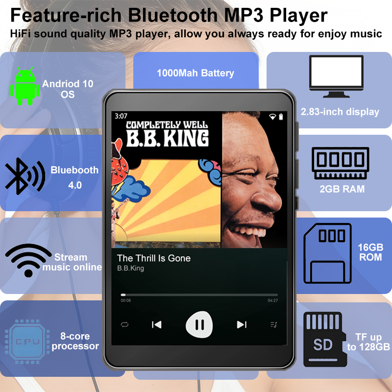 WiFi MP3 Player Andriod 10 Spo - Audio Music Mp3 Downloader review and price